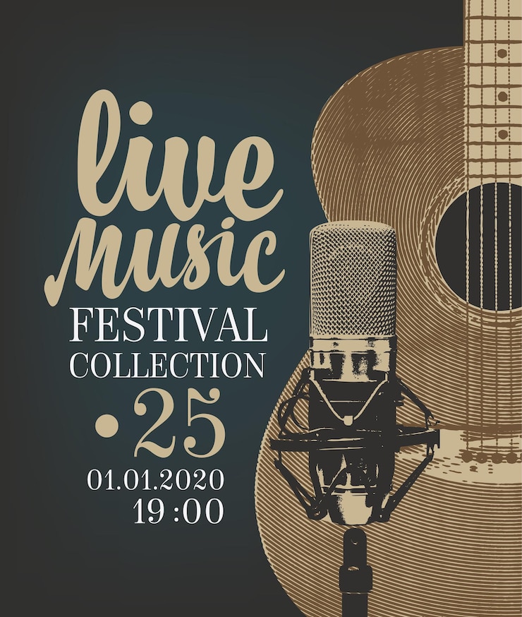 Vector poster for live music festival