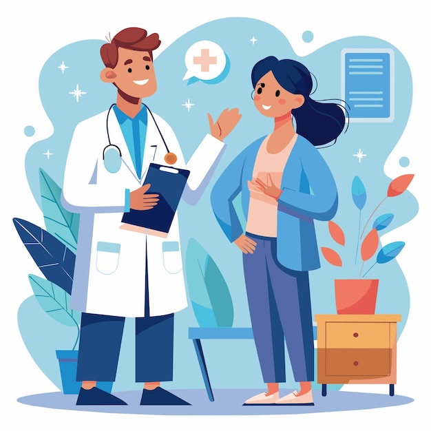 a poster of a man and a woman with a stethoscope on it