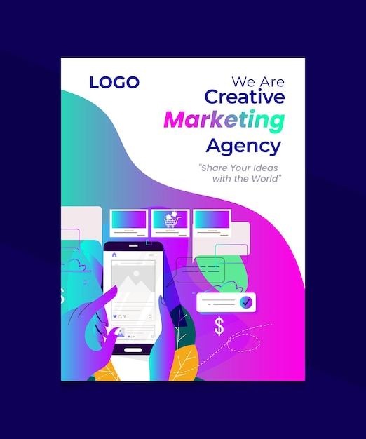 A poster for a marketing agency