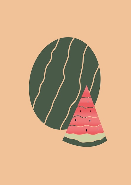 Vector poster of melon with modern colour