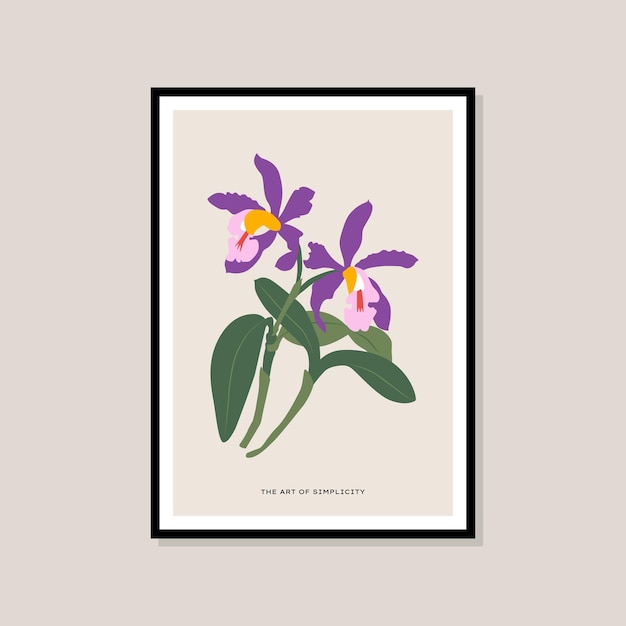 Poster met botanische illustratie voor je kunstcollectie aan de muur