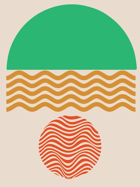 poster met geometrische vormen en abstracte kunst