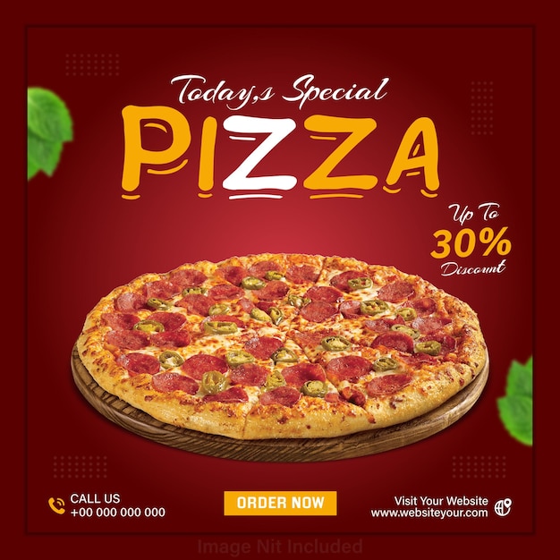 Poster met heerlijke pizza's.