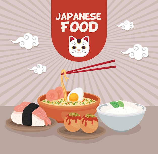 Poster met japans eten