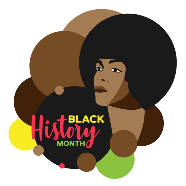 Poster met meisje Afro-Amerikaanse vrouwen zwarte geschiedenis maand mensen van kleur