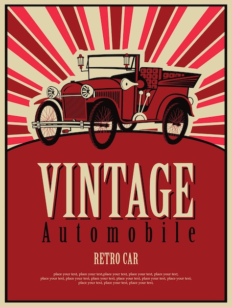 Vector poster met oldtimer