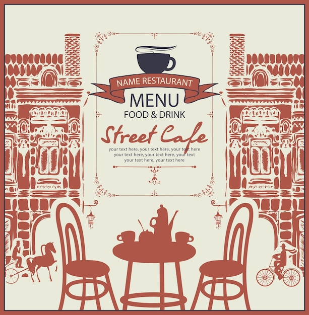 poster met straatcafé