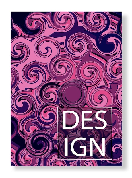 Vector poster met violette cirkels abstracte creativiteit en kunst textuur en behang vervaagde patronen gradiënt donkere figuren en spiralen cartoon vlakke vector illustratie geïsoleerd op witte achtergrond