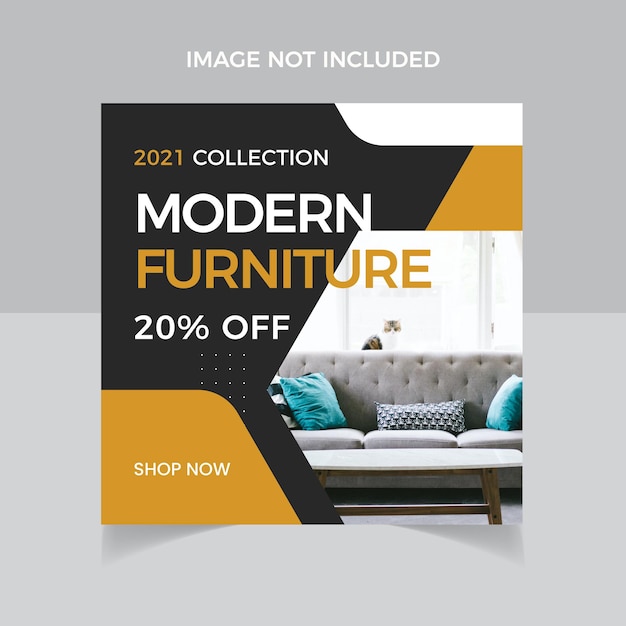 A poster for modern furniture with a couch and a sofa