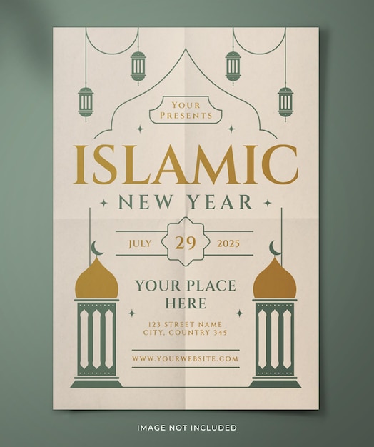 Vector a poster for a mosque that says quot religion new year quot