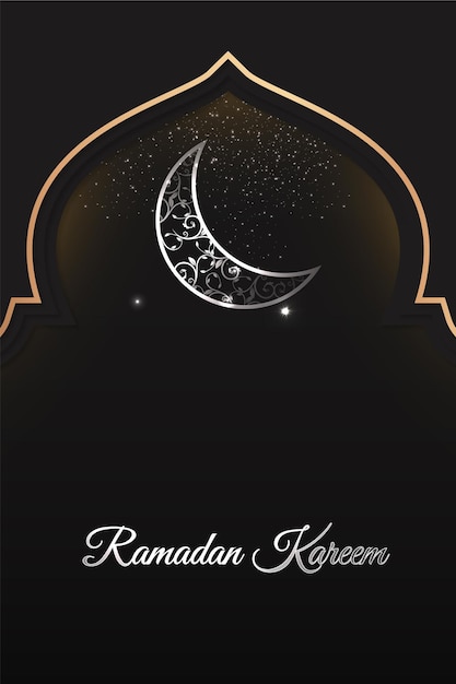 Vector a poster for a mosque with a moon on the top