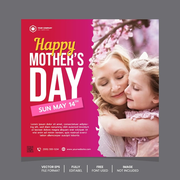 Vector a poster for a mother's day celebration