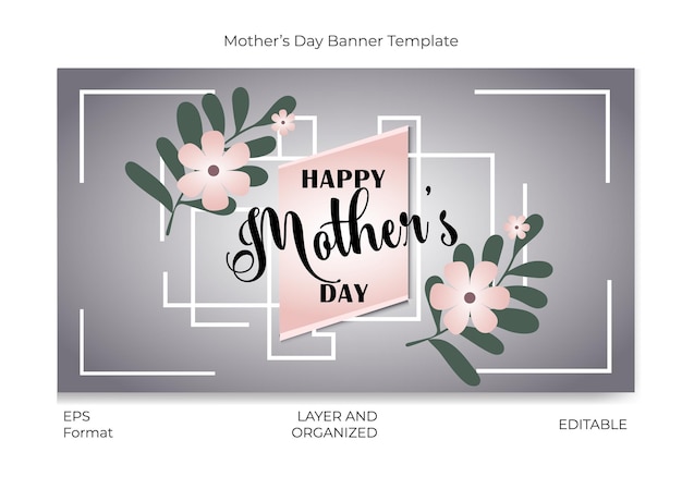 Vector a poster for a mothers day with flowers mothers day banner