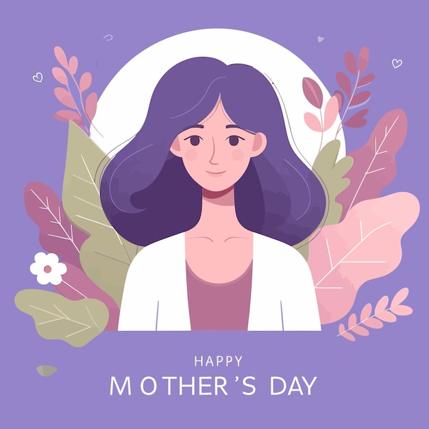 a poster for a mothers day with leaves and flowers