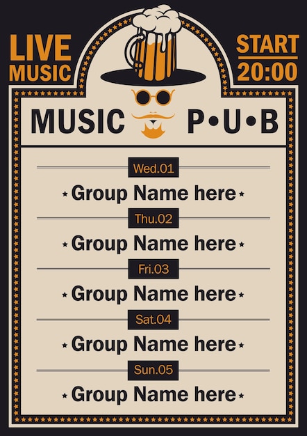 Poster for music pub