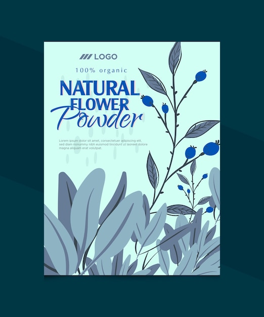 Vector a poster for natural flower powder.