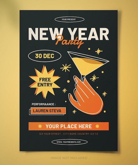 a poster for the new year's Eve party