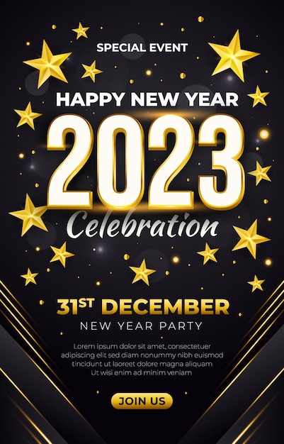a poster for a new year  s party with a star on the top