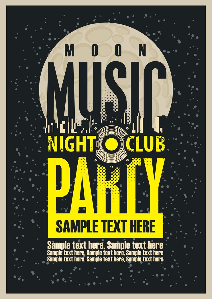 Vector poster for nightclub music party