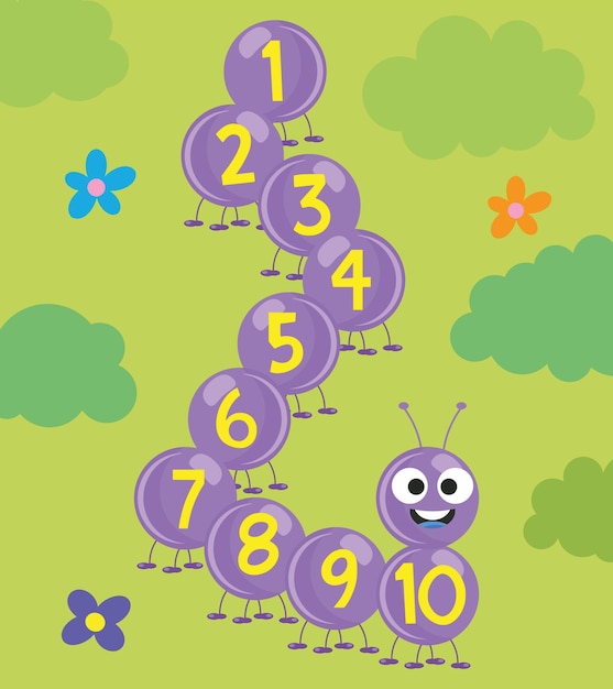 Vector poster on numbers for children