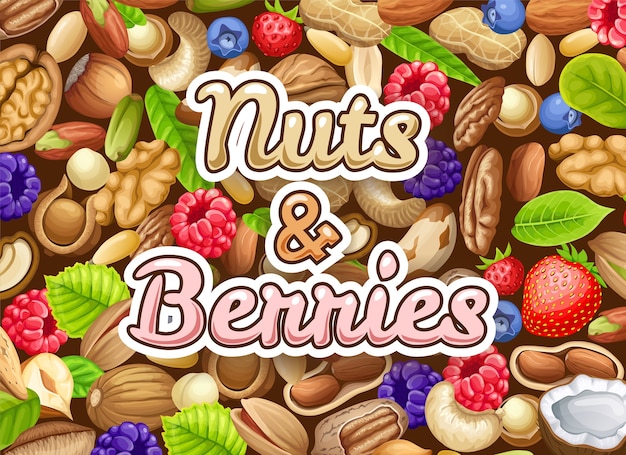 Poster of nuts and berries.