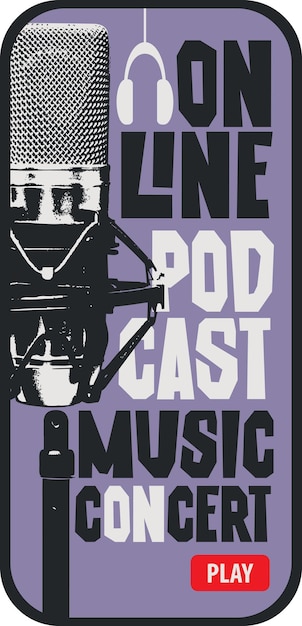 poster for an online concert with a microphone