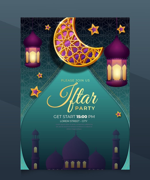 Un poster per una festa per una festa chiamata moschea