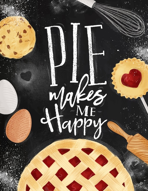 Poster pie with illustrated cookie