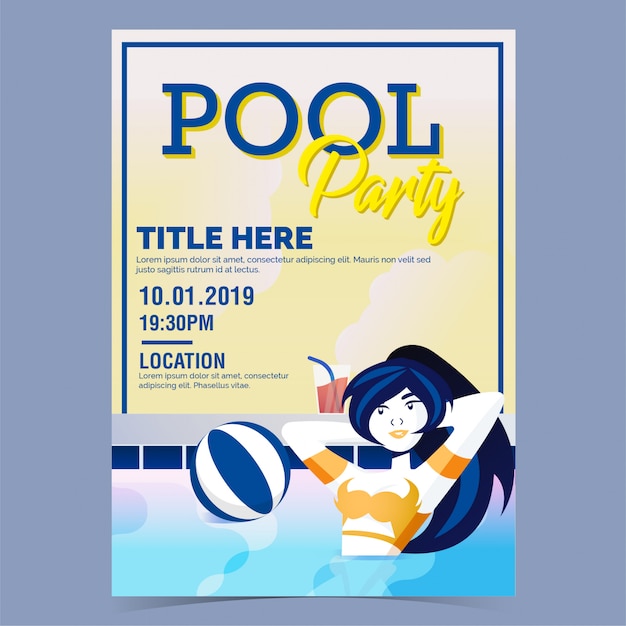 Vector poster pool party