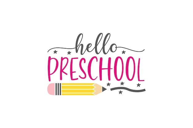 A poster for a preschool class with a pencil and a pencil