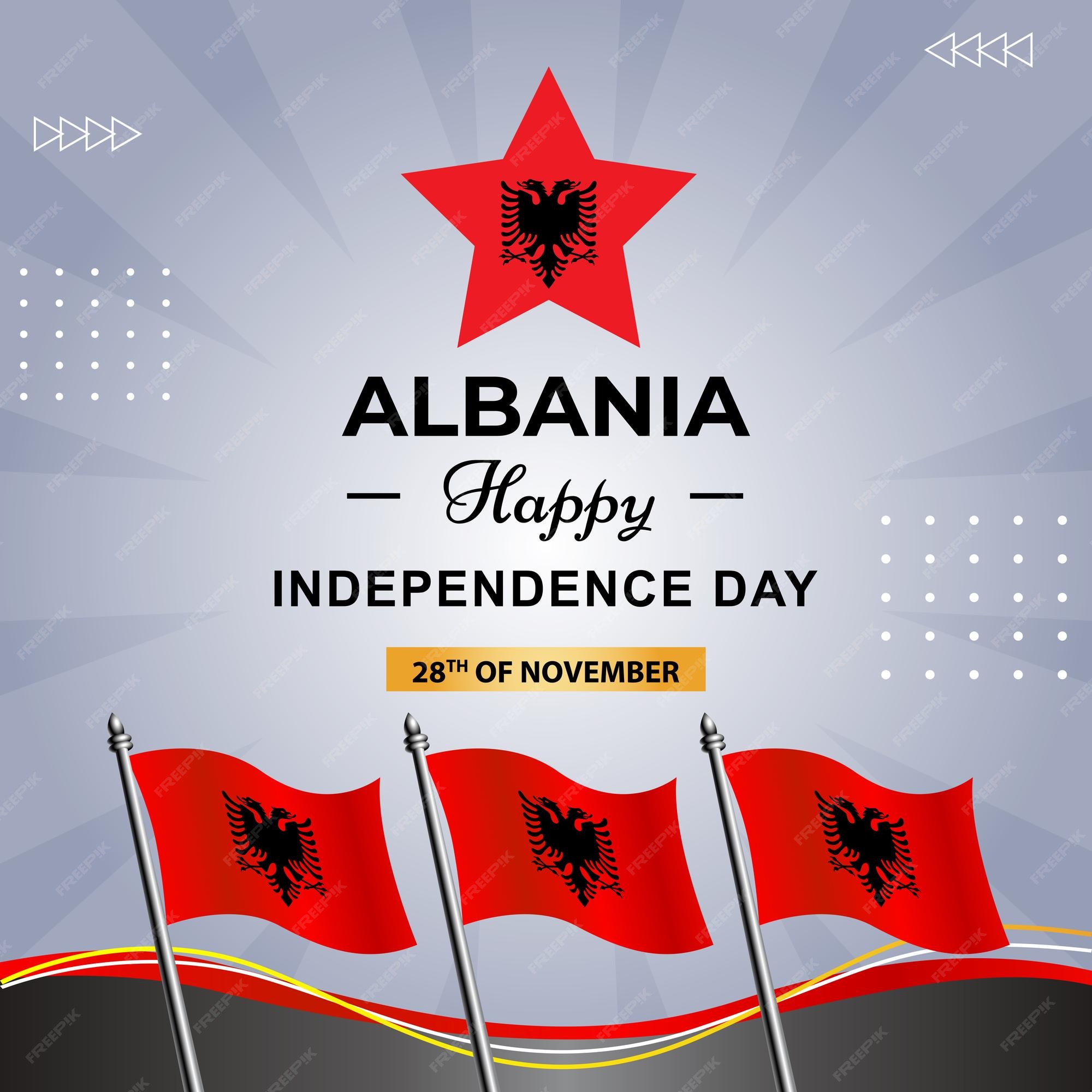 Premium Vector A poster for the republic of albania happy