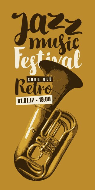 Vettore poster per il festival del retro jazz