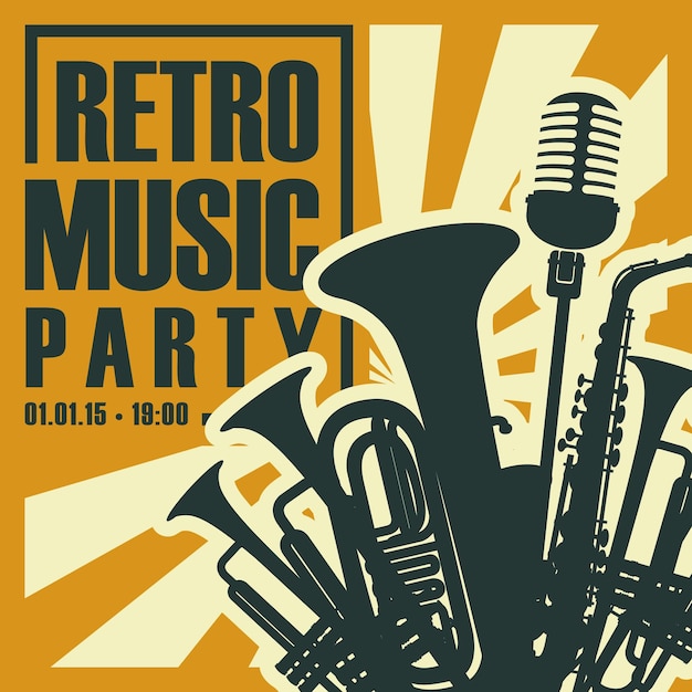 복고풍 음악 파티 포스터
