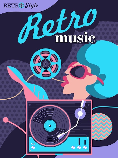 poster in retro style. retro party.