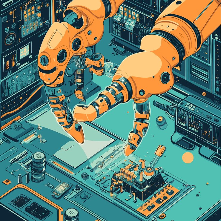 Vector a poster for a robot that says robot on it