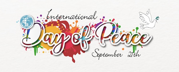 Vector poster's campaign of peace day in paper cut style and banner vector design