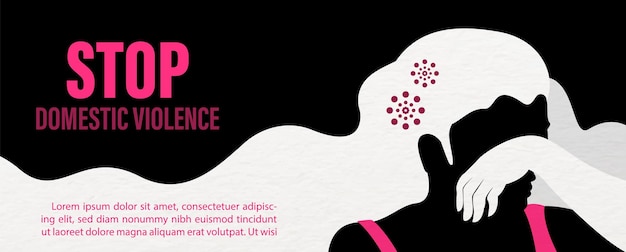 Вектор Концептуальный плакат международного дня ликвидации насилия в отношении женщин в плоском стиле