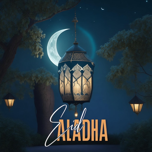 A poster for a salada with a moon in the background.