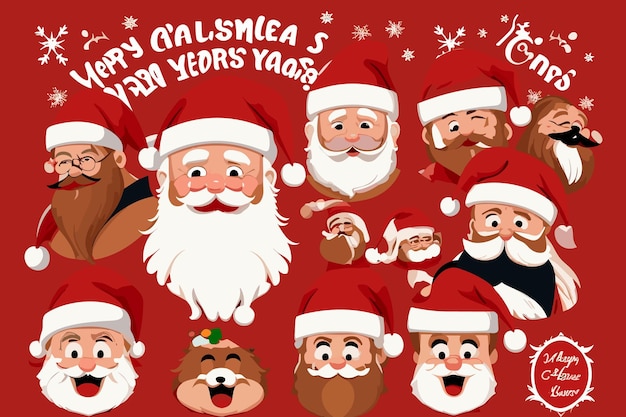 плакат с рождественскими поздравлениями Санты с новым годом.