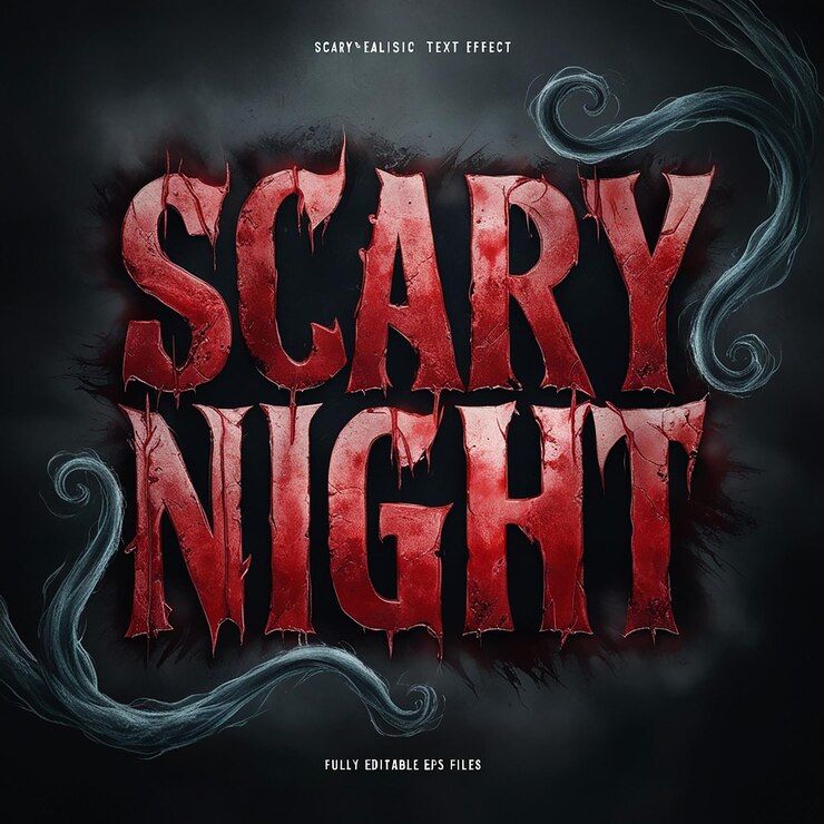 a poster for scary halloween night that says scary night