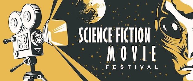 Vector poster for science fiction movie festival