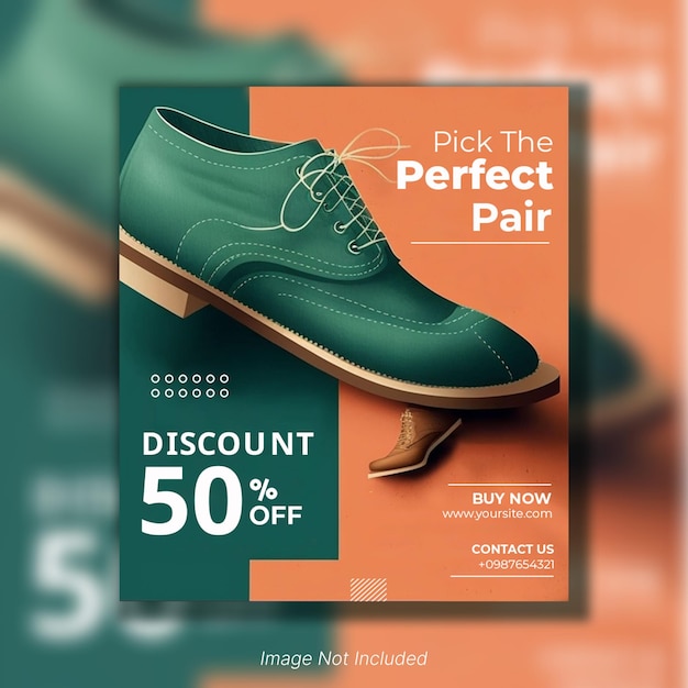 A poster for a shoe sale with a pair of shoes online shopping sports shoes sell banner