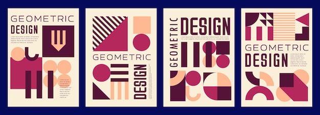 Poster sjabloon abstract modern geometrisch patroon