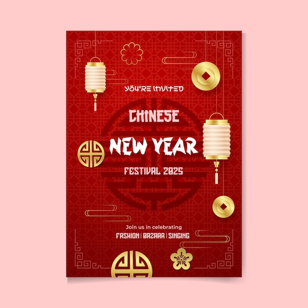 Poster sjabloon voor Chinese Nieuwjaar cultuur tentoonstelling