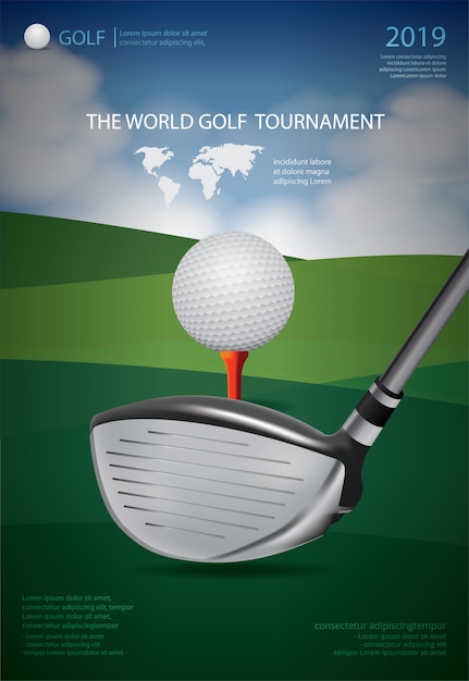 Poster sjabloon voor golfkampioen of toernooi