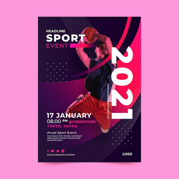 Poster sjabloon voor sportevenement