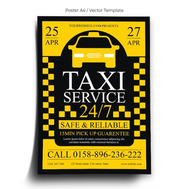 Vector poster sjabloon voor taxiservice