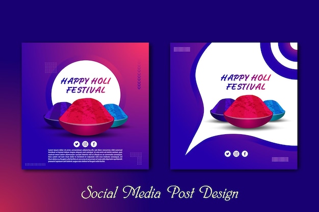 Un poster per il design dei post sui social media con le parole design dei post sui social media