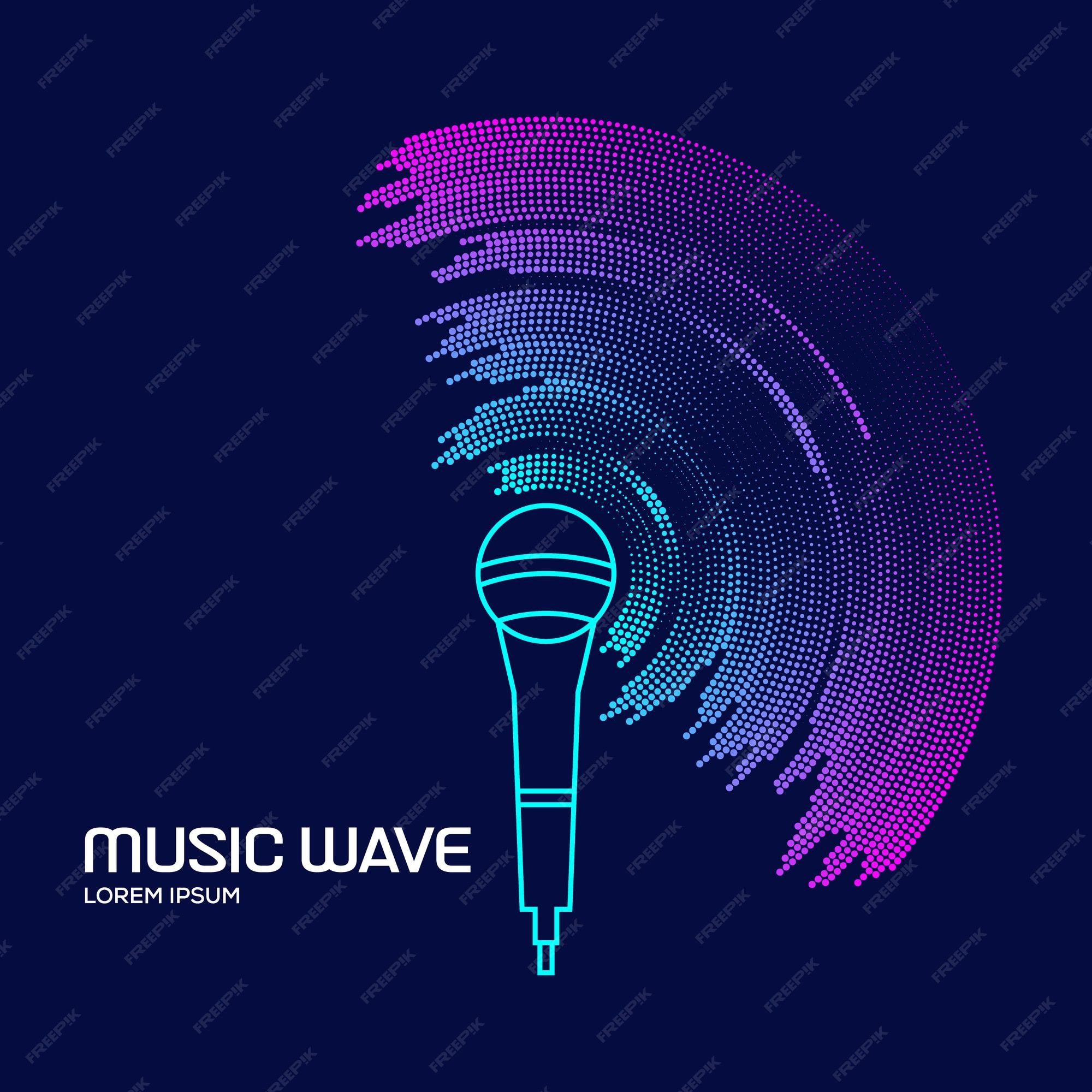 Premium Vector | Poster of the sound microphone vector illustration vector  illustration of recording music on dark background