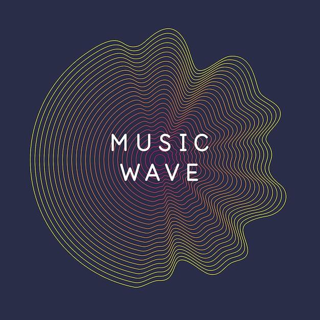 Vector poster of the sound wave illustration music on dark background